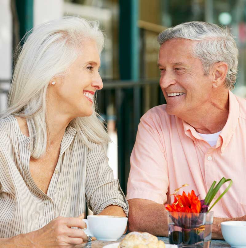 Couple enjoying coffee together